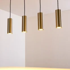 Suspension Zuoz Nickel mat, 4 lumières