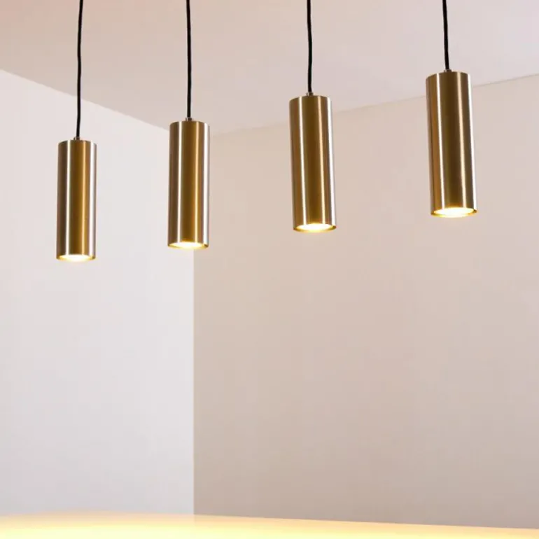 Suspension Zuoz Nickel mat, 4 lumières