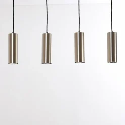 Suspension Zuoz Nickel mat, 4 lumières