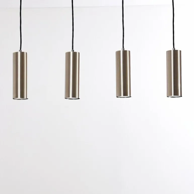 Suspension Zuoz Nickel mat, 4 lumières