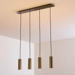 Suspension Zuoz Nickel mat, 4 lumières