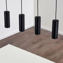 Suspension Zuoz Noir, 4 lumières