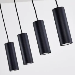 Suspension Zuoz Noir, 4 lumières