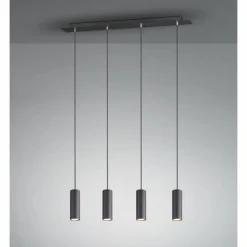 Suspension Zuoz Noir, 4 lumières
