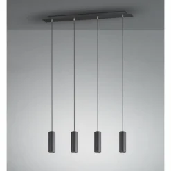 Suspension Zuoz Noir, 4 lumières