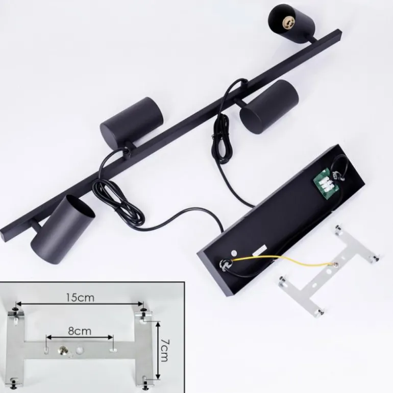 Suspension Zuoz Noir, 4 lumières