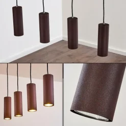 Suspension Zuoz Rouille, 4 lumières