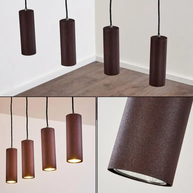 Suspension Zuoz Rouille, 4 lumières
