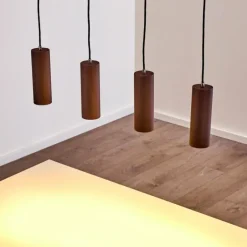 Suspension Zuoz Rouille, 4 lumières
