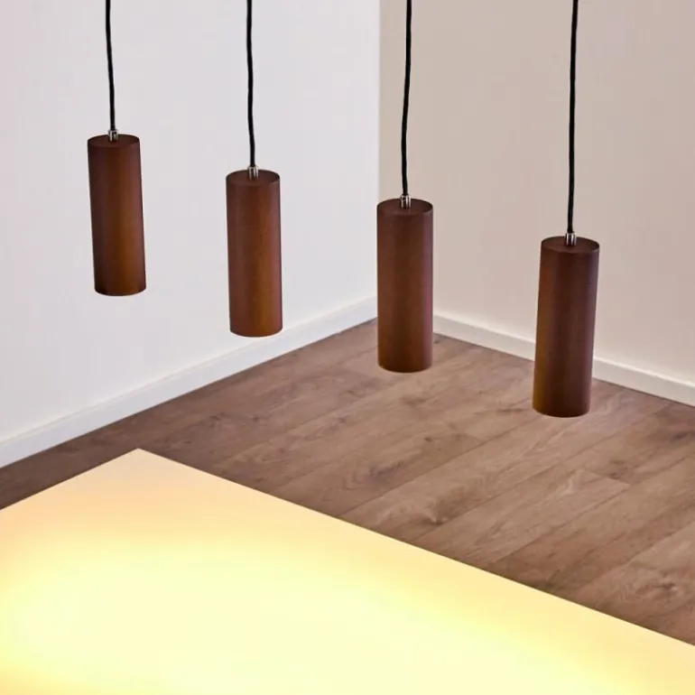 Suspension Zuoz Rouille, 4 lumières