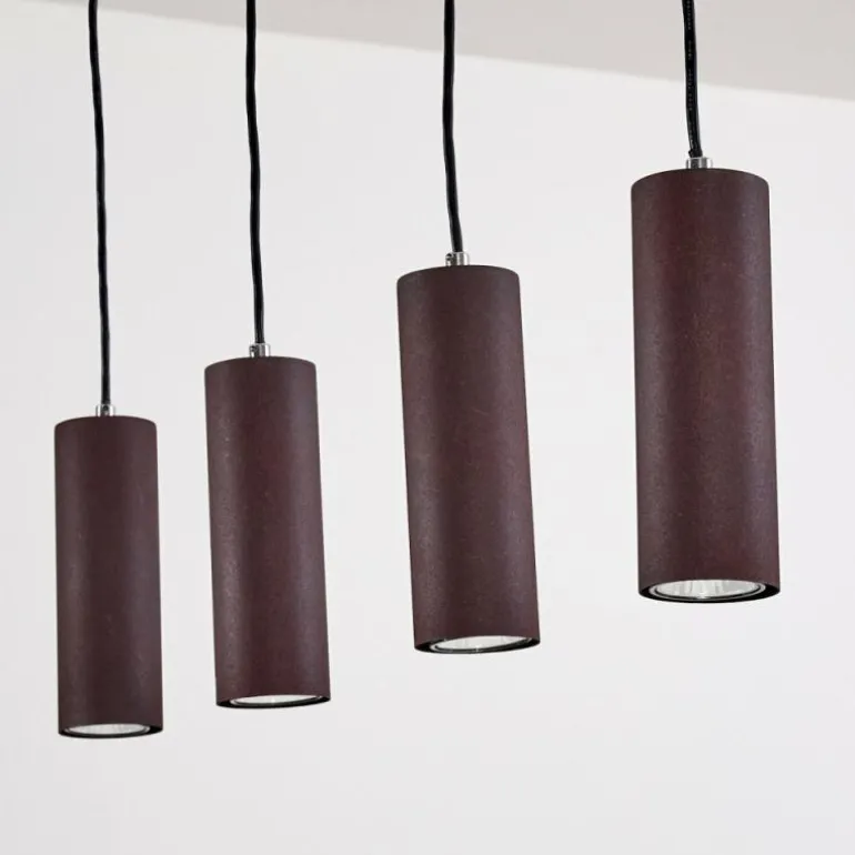 Suspension Zuoz Rouille, 4 lumières