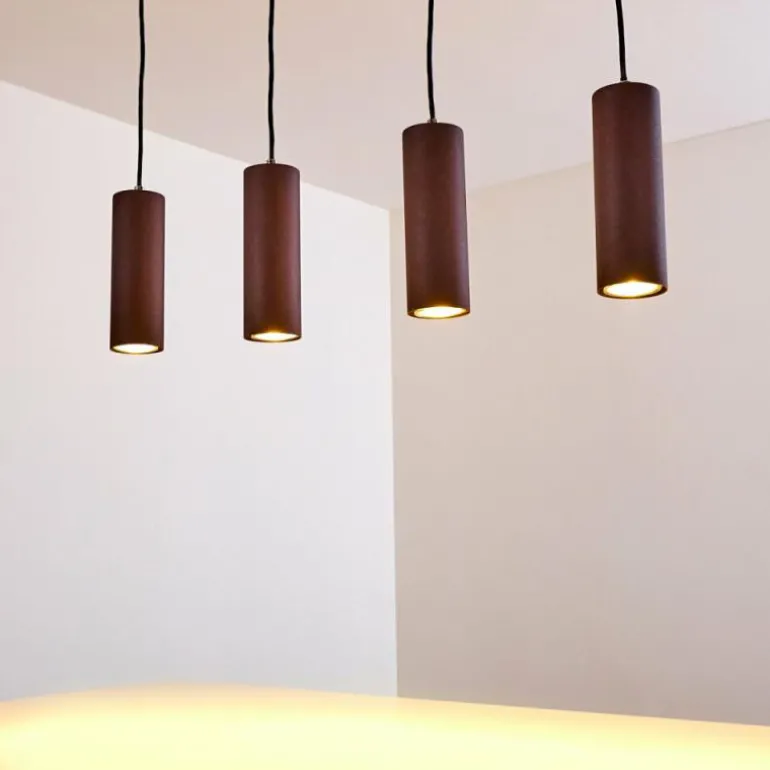 Suspension Zuoz Rouille, 4 lumières