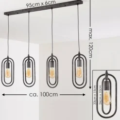 Suspension Zwolle Argenté, 4 lumières