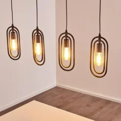 Suspension Zwolle Argenté, 4 lumières