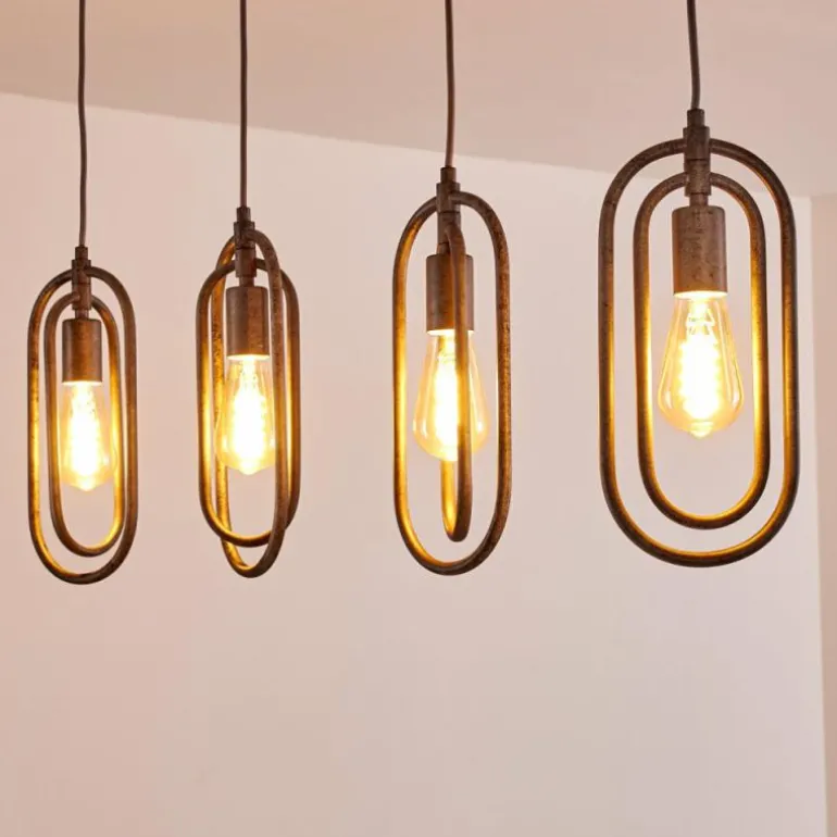 Suspension Zwolle Argenté, 4 lumières