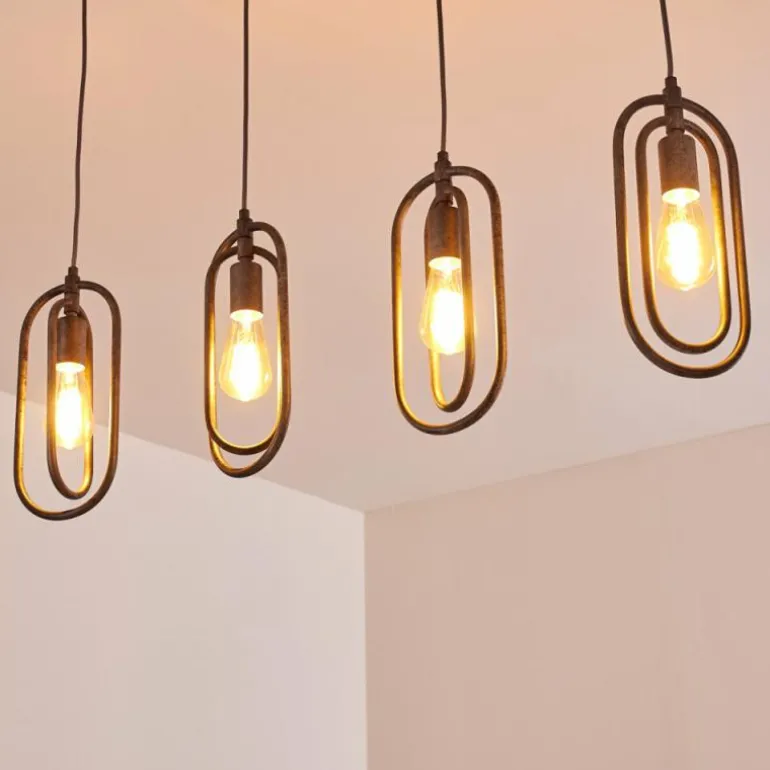 Suspension Zwolle Argenté, 4 lumières