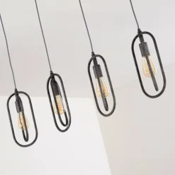 Suspension Zwolle Argenté, 4 lumières