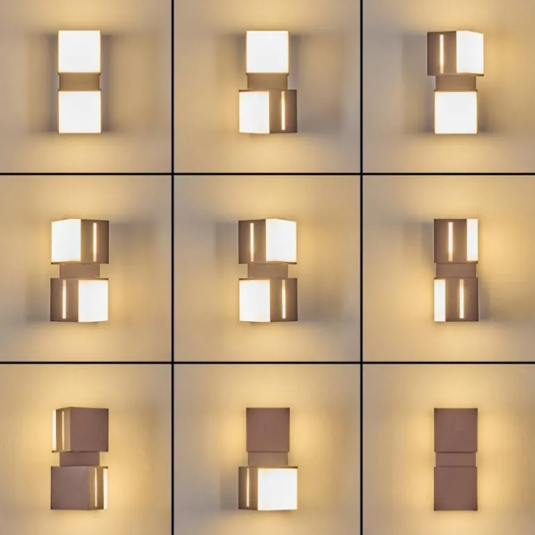 Swanek Lampe murale d´extérieur, Applique murale LED Rouille, 2 lumières