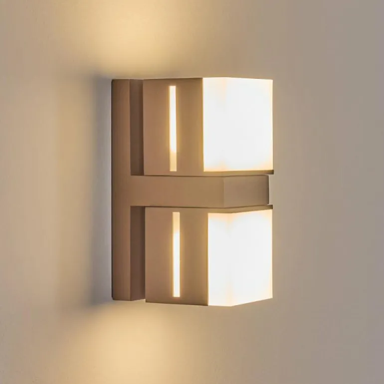 Swanek Lampe murale d´extérieur, Applique murale LED Rouille, 2 lumières