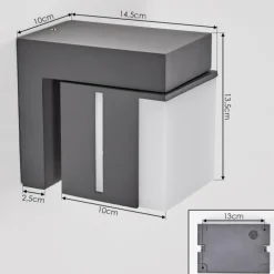 Swanek Lampe murale d´extérieur, Applique murale LED Anthracite, 1 lumière