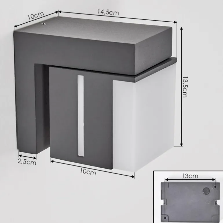 Swanek Lampe murale d´extérieur, Applique murale LED Anthracite, 1 lumière