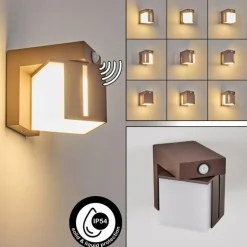Swanek Lampe murale d´extérieur, Applique murale LED Rouille, 1 lumière, Détecteur de mouvement