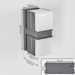 Swanek Lampe murale d´extérieur, Applique murale LED Anthracite, 2 lumières