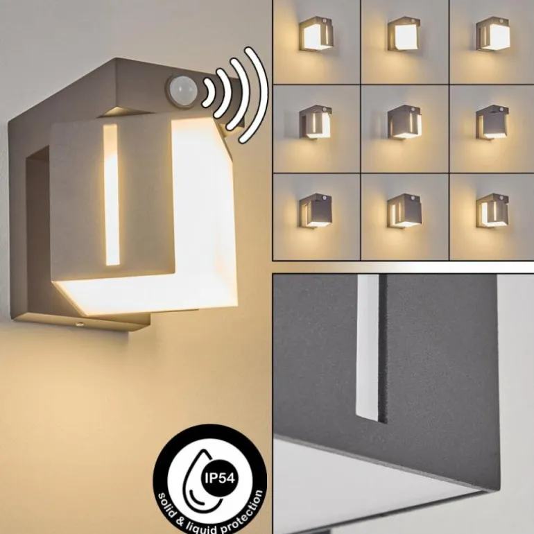 Swanek Lampe murale d´extérieur, Applique murale LED Anthracite, 1 lumière, Détecteur de mouvement