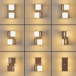 Swanek Lampe murale d´extérieur, Applique murale LED Rouille, 2 lumières, Détecteur de mouvement