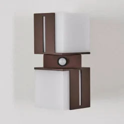 Swanek Lampe murale d´extérieur, Applique murale LED Rouille, 2 lumières, Détecteur de mouvement