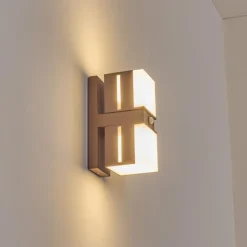 Swanek Lampe murale d´extérieur, Applique murale LED Rouille, 2 lumières, Détecteur de mouvement