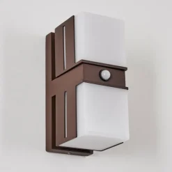 Swanek Lampe murale d´extérieur, Applique murale LED Rouille, 2 lumières, Détecteur de mouvement