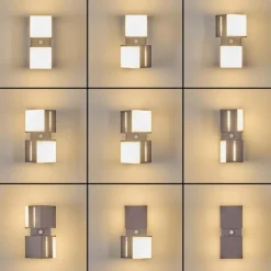 Swanek Lampe murale d´extérieur, Applique murale LED Anthracite, 2 lumières, Détecteur de mouvement