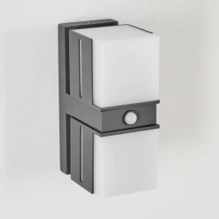 Swanek Lampe murale d´extérieur, Applique murale LED Anthracite, 2 lumières, Détecteur de mouvement