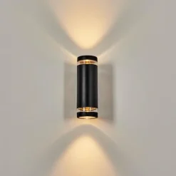 Tagish Lampe murale d´extérieur, Luminaire Up & Down Noir, 2 lumières