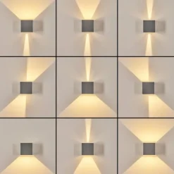 Tamarin Lampe murale d´extérieur, Luminaire Up & Down, Applique murale LED Gris, Argenté, 1 lumière