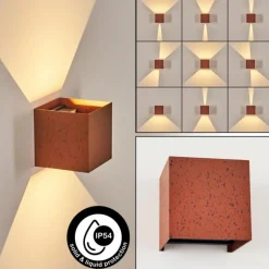 Tamarin Lampe murale d´extérieur, Luminaire Up & Down, Applique murale LED Rouille, Noir, 1 lumière