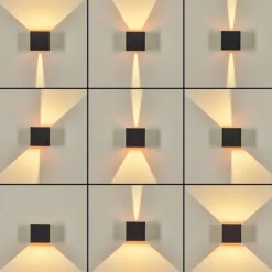 Tamarin Lampe murale d´extérieur, Luminaire Up & Down, Applique murale LED Cuivre, Noir, 1 lumière