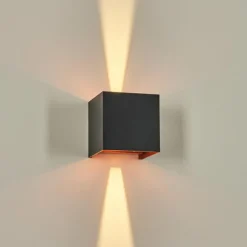 Tamarin Lampe murale d´extérieur, Luminaire Up & Down, Applique murale LED Cuivre, Noir, 1 lumière