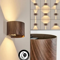 Tamarin Lampe murale d´extérieur, Luminaire Up & Down, Applique murale LED Couleur bois, Noir, 1 lumière