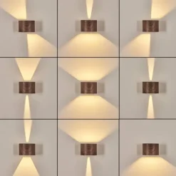 Tamarin Lampe murale d´extérieur, Luminaire Up & Down, Applique murale LED Couleur bois, Noir, 1 lumière