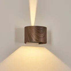 Tamarin Lampe murale d´extérieur, Luminaire Up & Down, Applique murale LED Couleur bois, Noir, 1 lumière