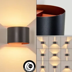 Tamarin Lampe murale d´extérieur, Luminaire Up & Down, Applique murale LED Cuivre, Noir, 1 lumière