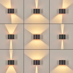 Tamarin Lampe murale d´extérieur, Luminaire Up & Down, Applique murale LED Cuivre, Noir, 1 lumière