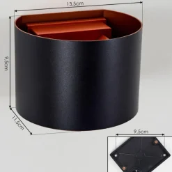 Tamarin Lampe murale d´extérieur, Luminaire Up & Down, Applique murale LED Cuivre, Noir, 1 lumière