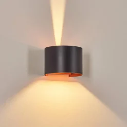 Tamarin Lampe murale d´extérieur, Luminaire Up & Down, Applique murale LED Cuivre, Noir, 1 lumière