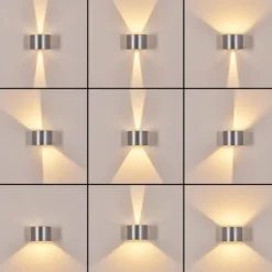 Tamarin Lampe murale d´extérieur, Luminaire Up & Down, Applique murale LED Argenté, 1 lumière
