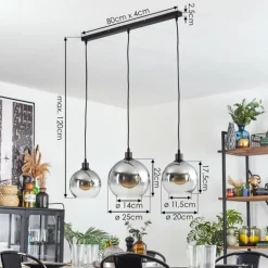 Tapitapa Suspension, Boule lumineuse Noir, 3 lumières