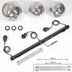 Tapitapa Suspension, Boule lumineuse Noir, 3 lumières