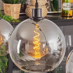 Tapitapa Suspension, Boule lumineuse Noir, 3 lumières